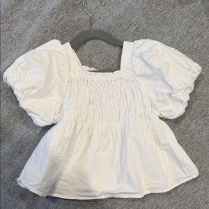 Zara Kids White Puff Sleeve Top